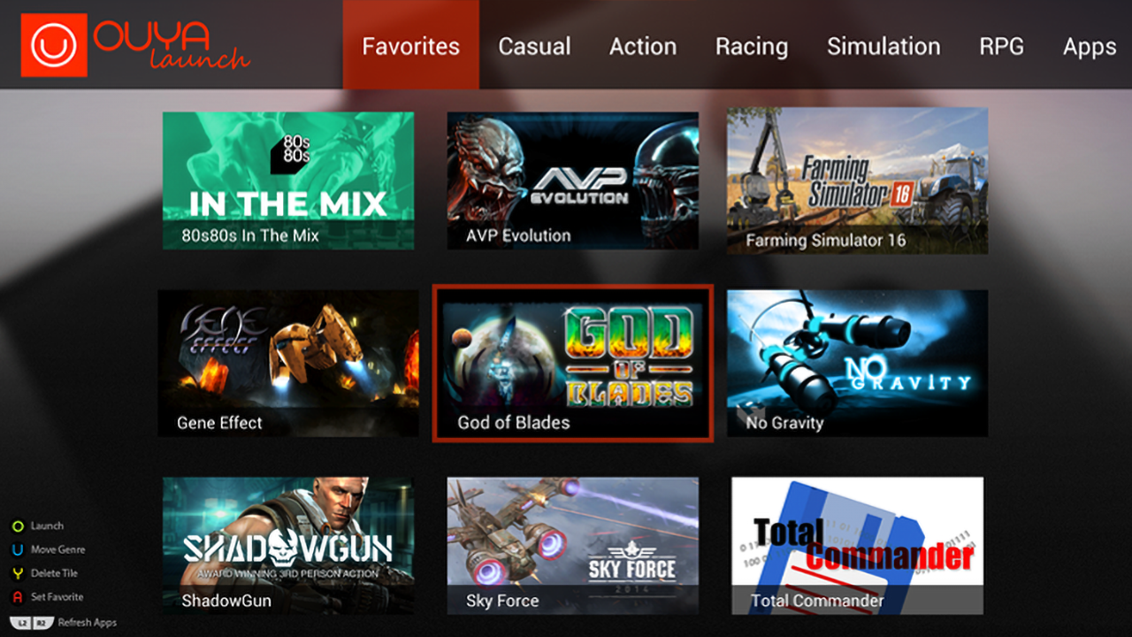 Screenshot of OUYAlaunch