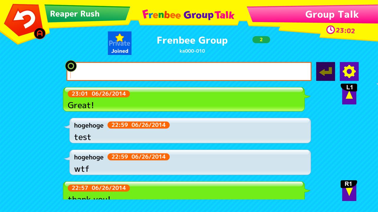 Screenshot of Frenbee GroupTalk