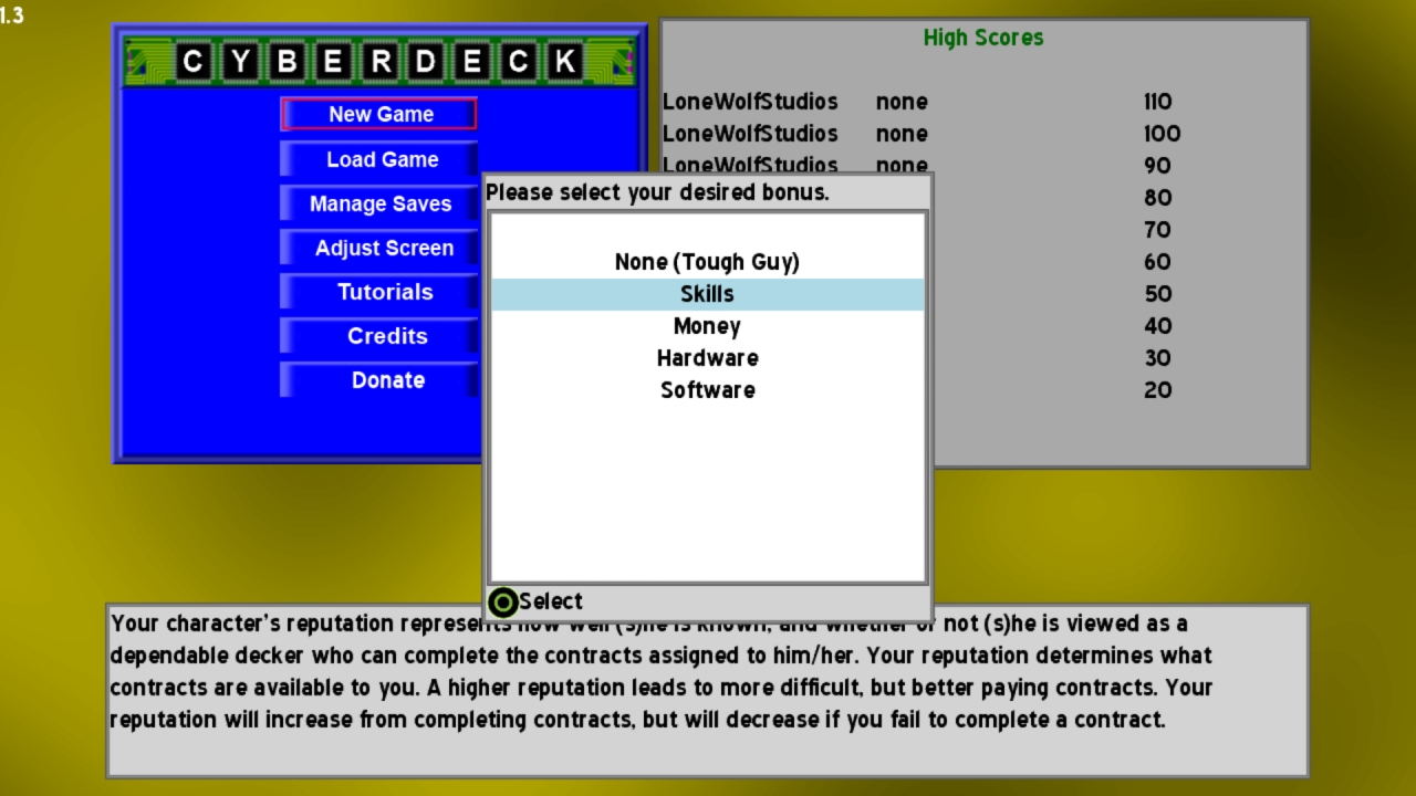 Screenshot of CyberDeck