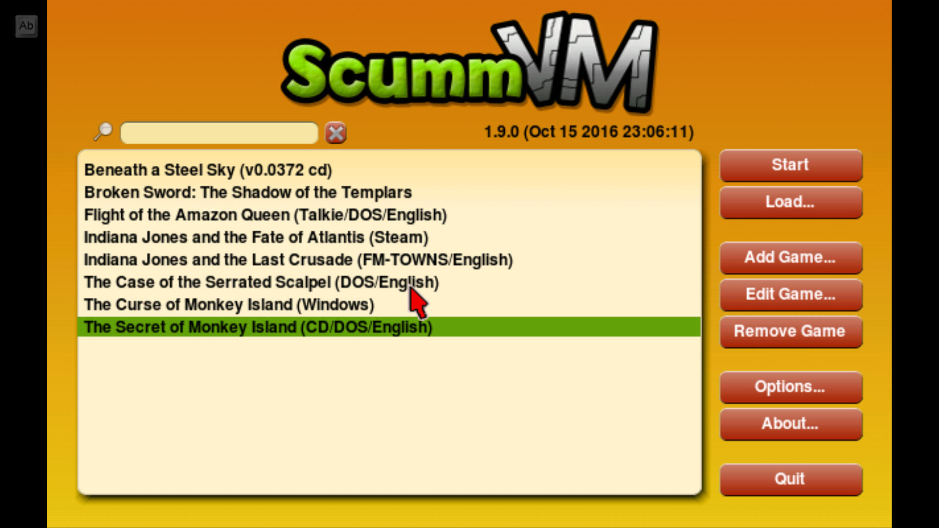 Screenshot of ScummVM